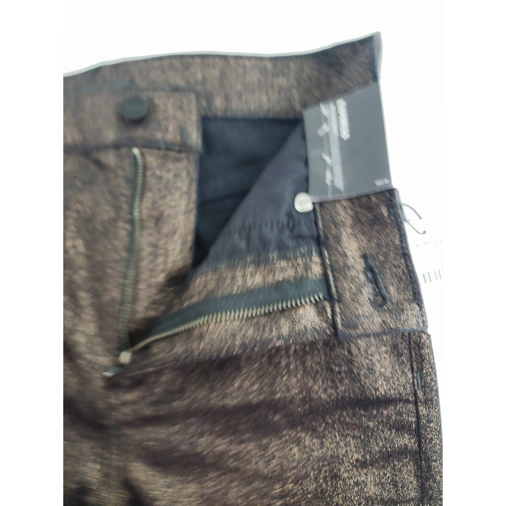 Express Jeans Womens 0 Straight Super High Rise Polished Bronze Metallic New - Picture 8 of 12